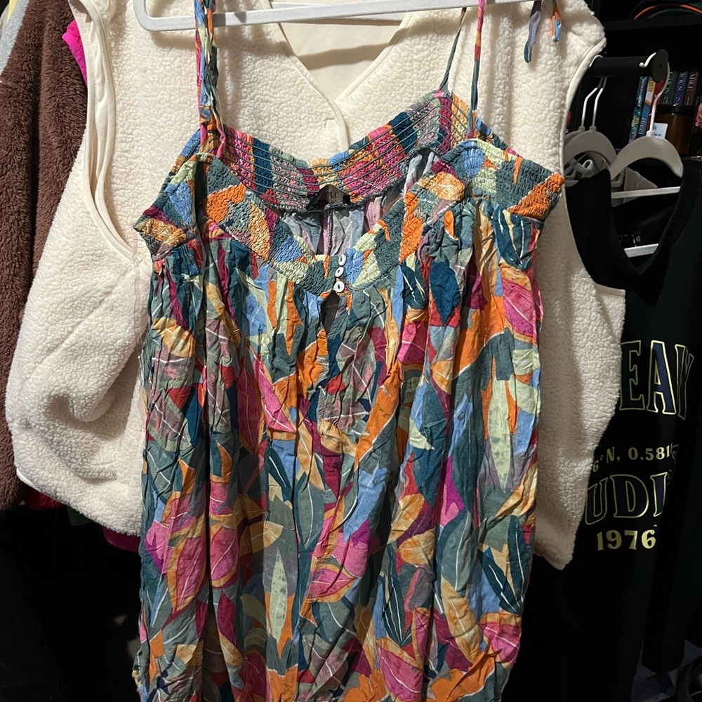 Colorful Leaf Print Women's Jumpsuit